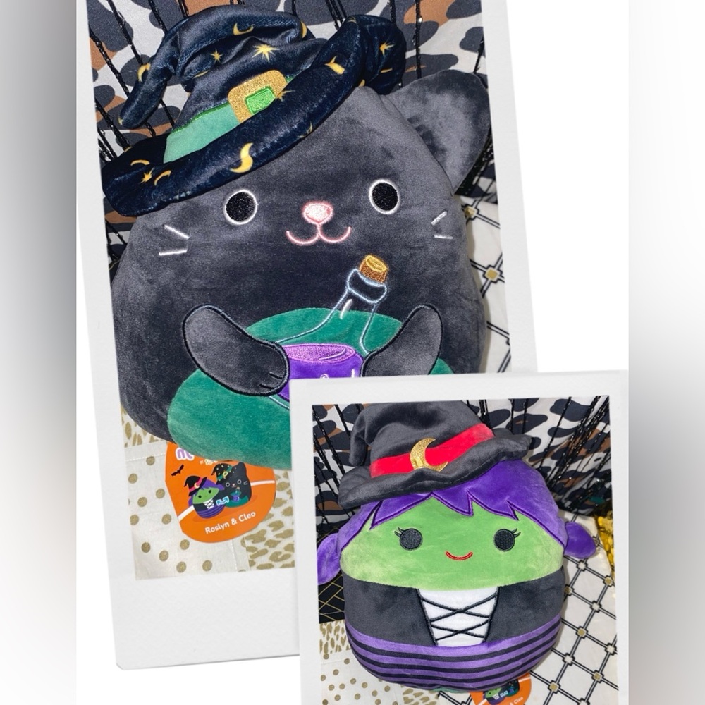 FLIP A MALLOWS BY SQUISHMALLOWS ROSLYN & CLEO WITCH & CAT PLUSH PILLOW TOY